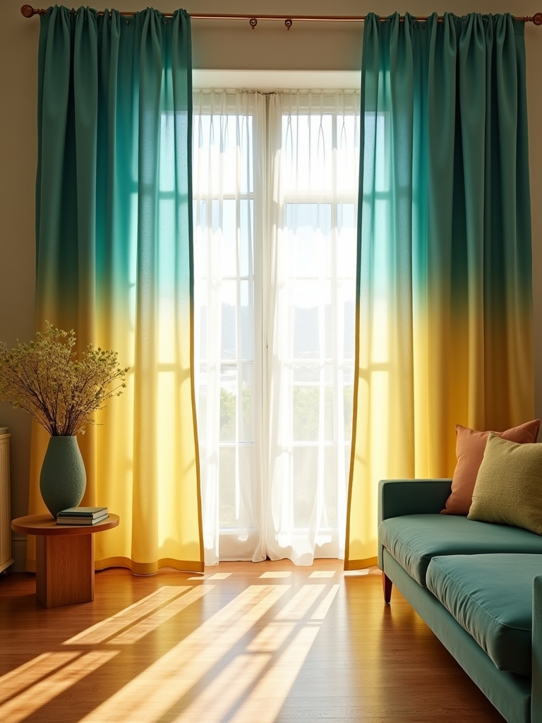 vibrant ombre window treatments