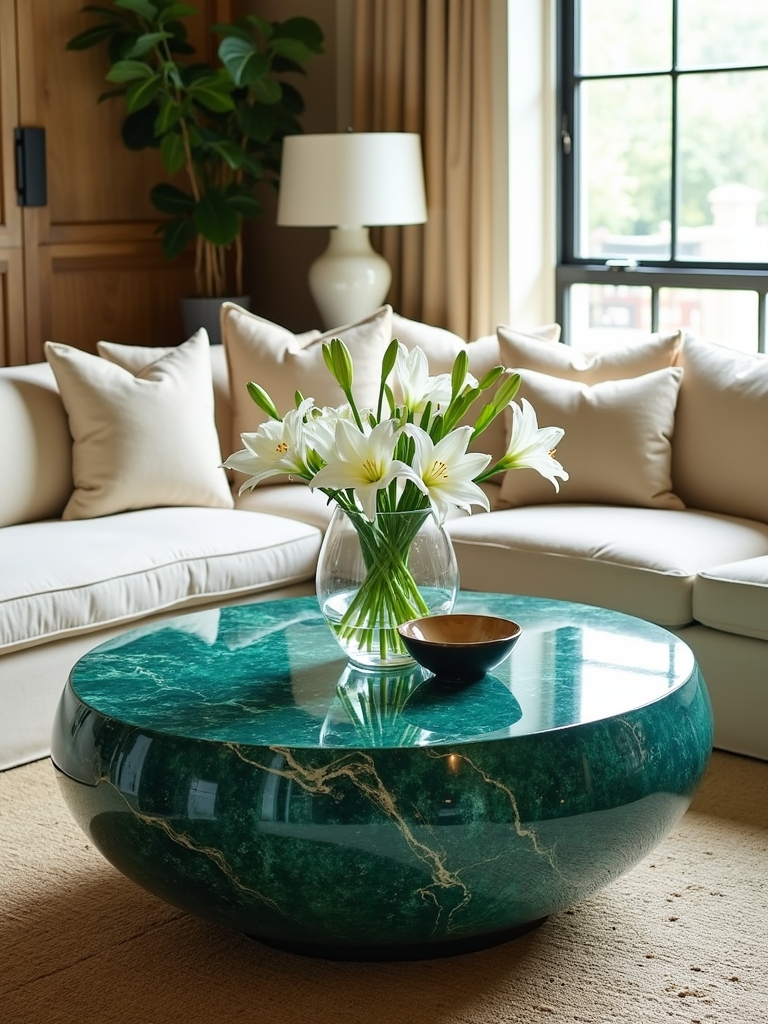 vibrant oval coffee table