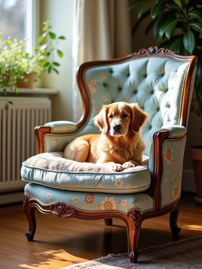 vintage chair dog bed