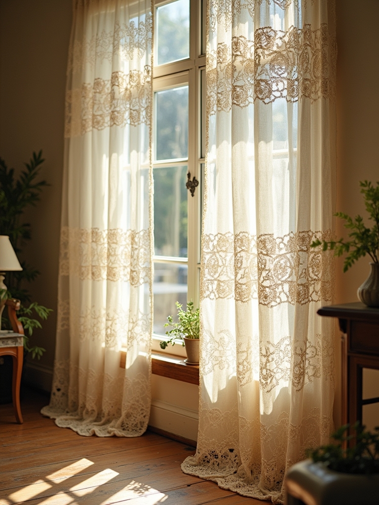 vintage charm crochet curtains