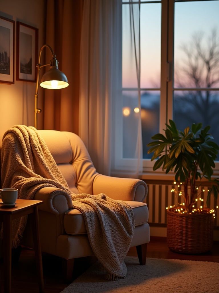 warm inviting apartment lighting