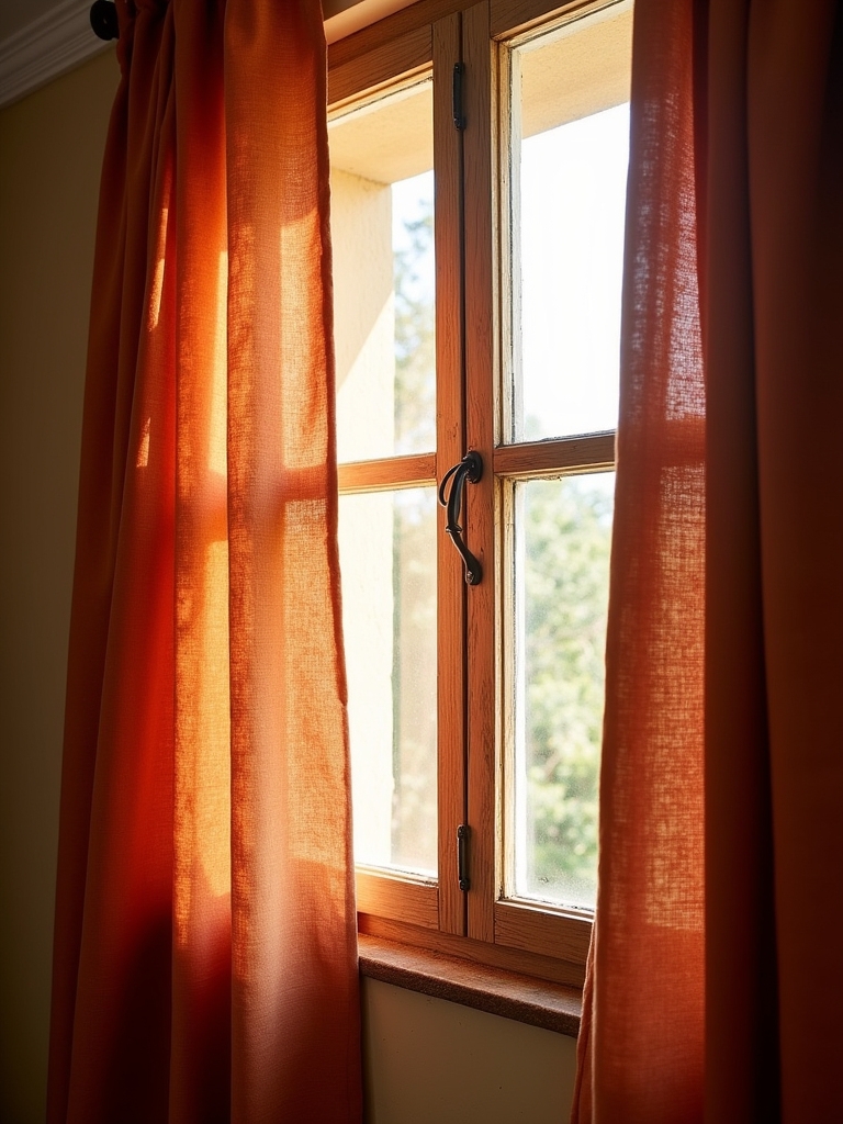warm rustic linen curtains