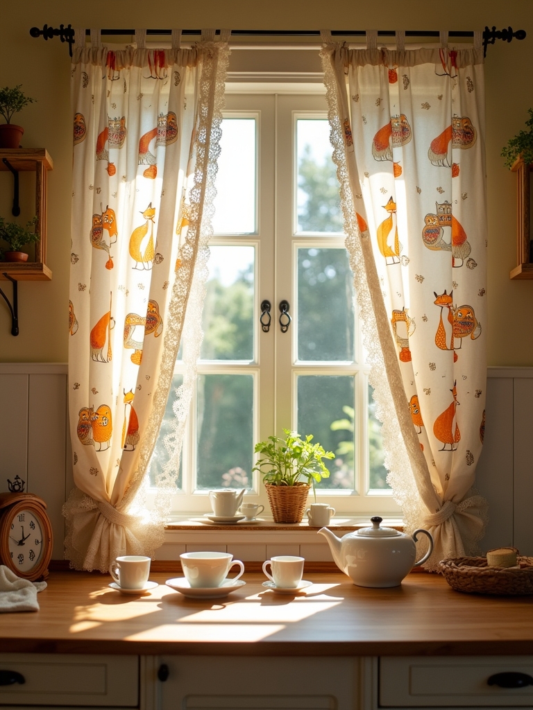 whimsical animal print curtains