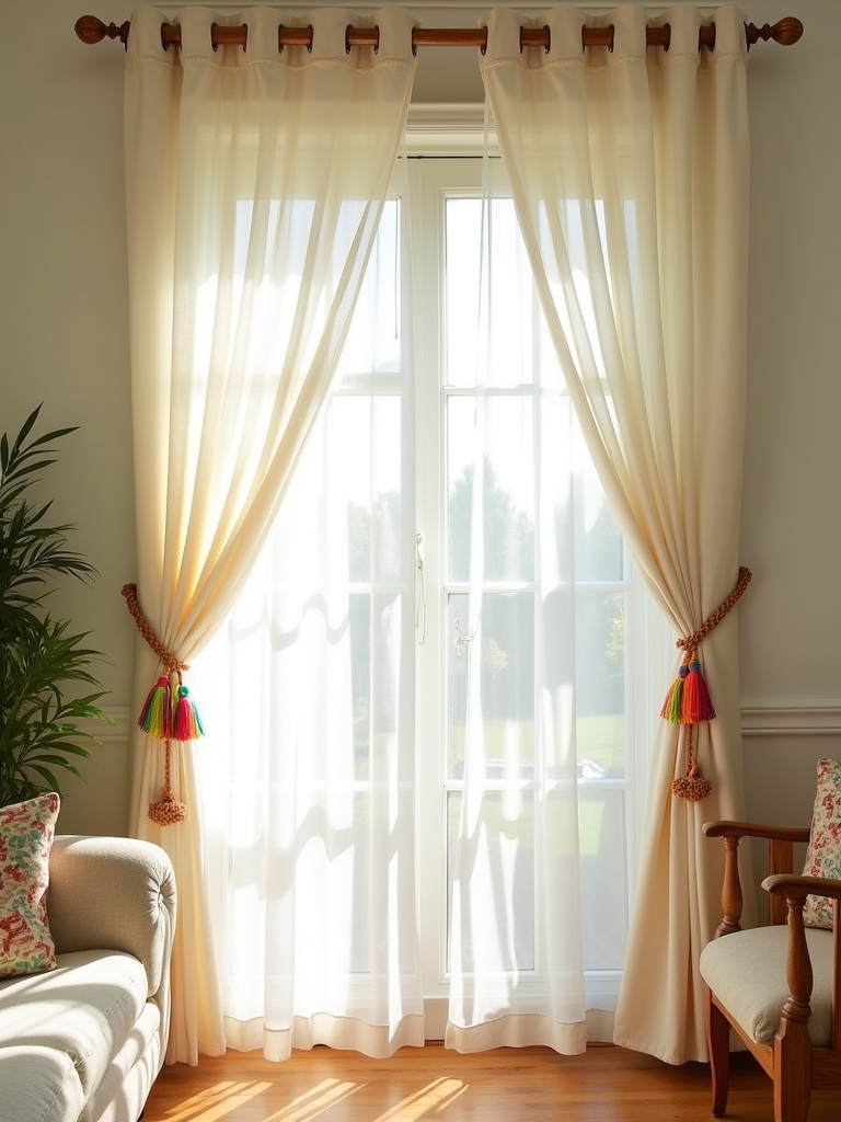 whimsical curtain tassels and ties