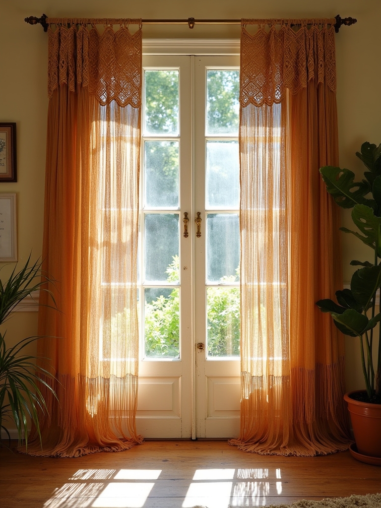 bohemian fringe curtain decor