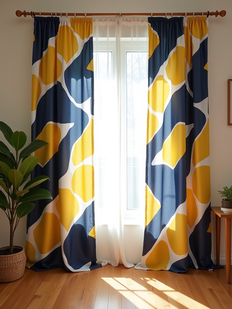bold geometric window decor