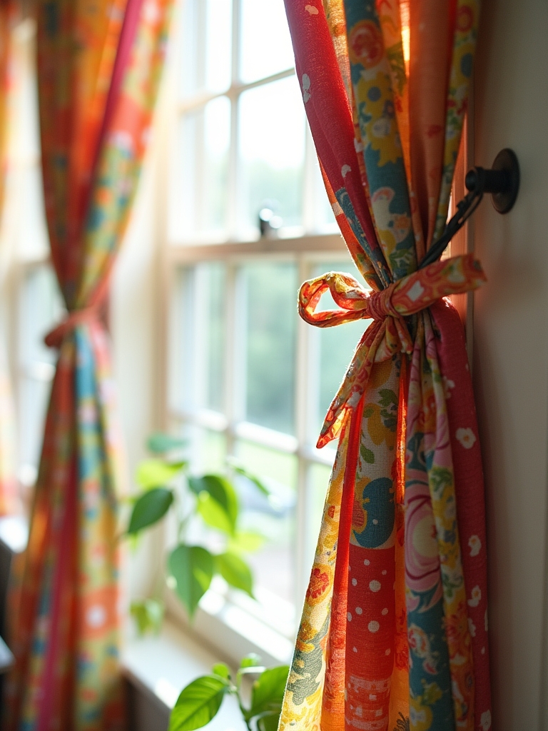 colorful fabric tie backs