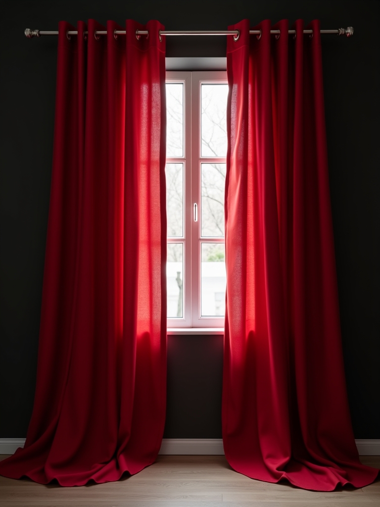 contemporary red blackout curtains