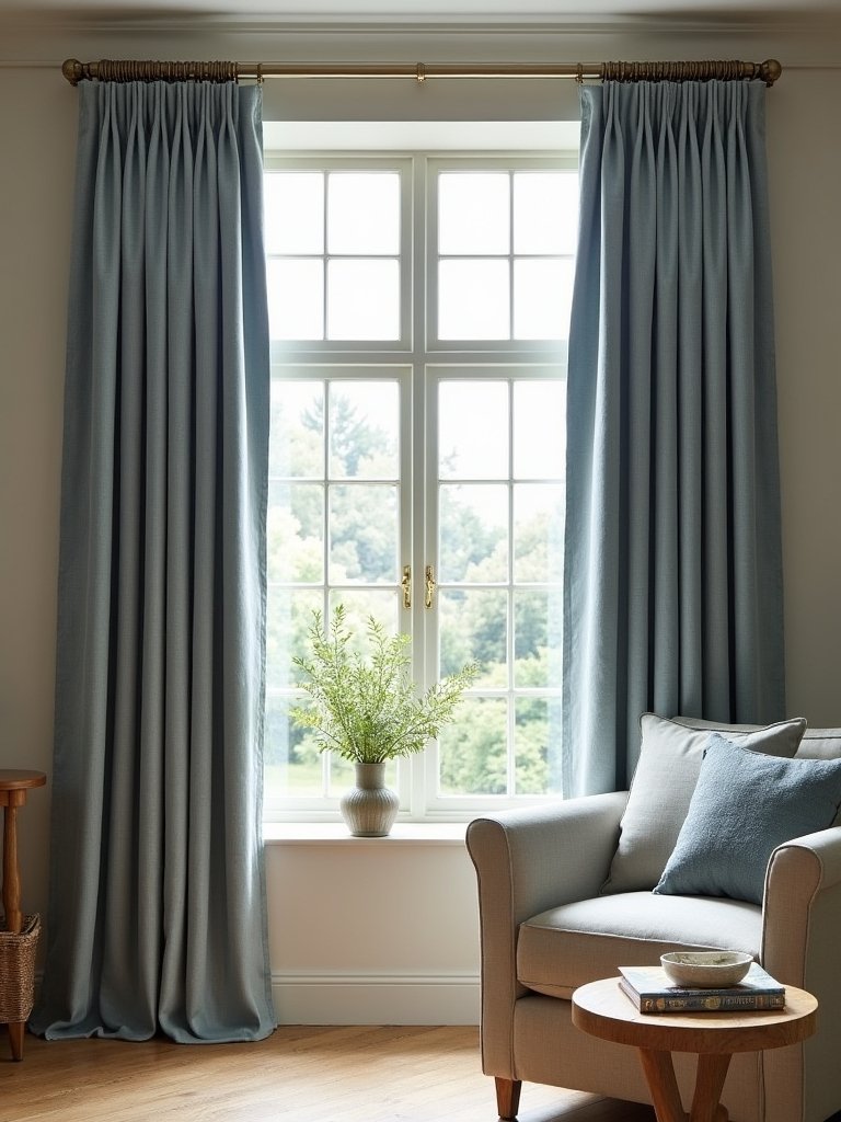 cozy rustic pinch pleat curtains