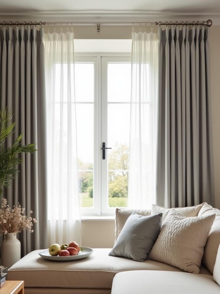cozy soft grey curtains