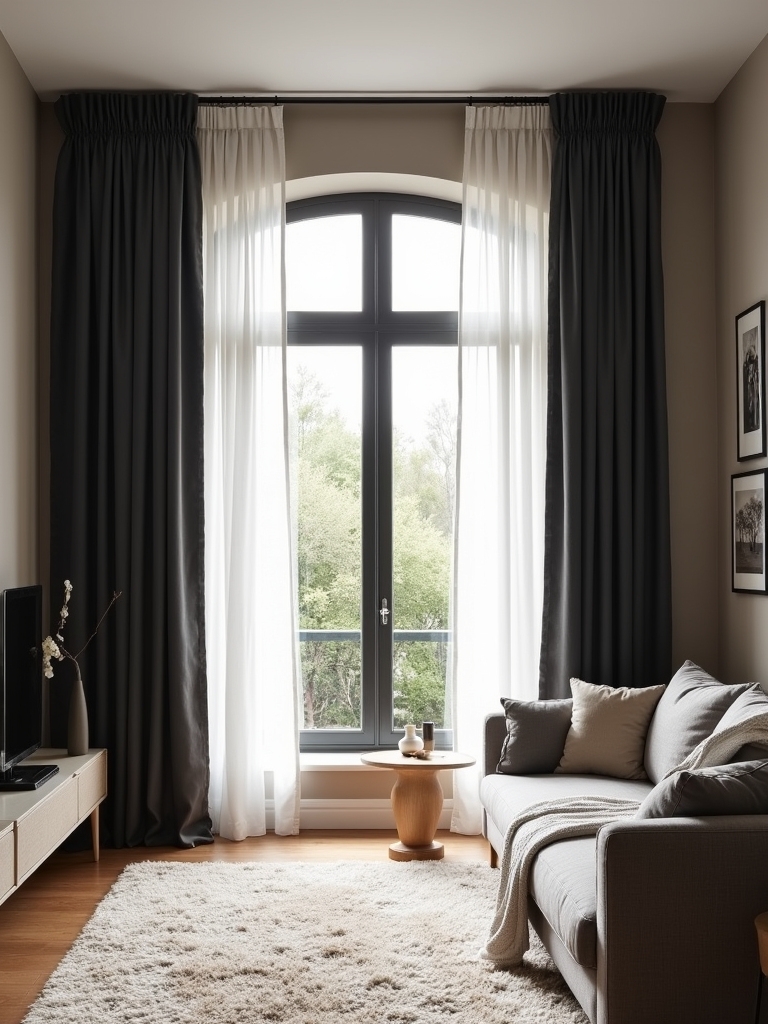 dramatic dark charcoal curtains