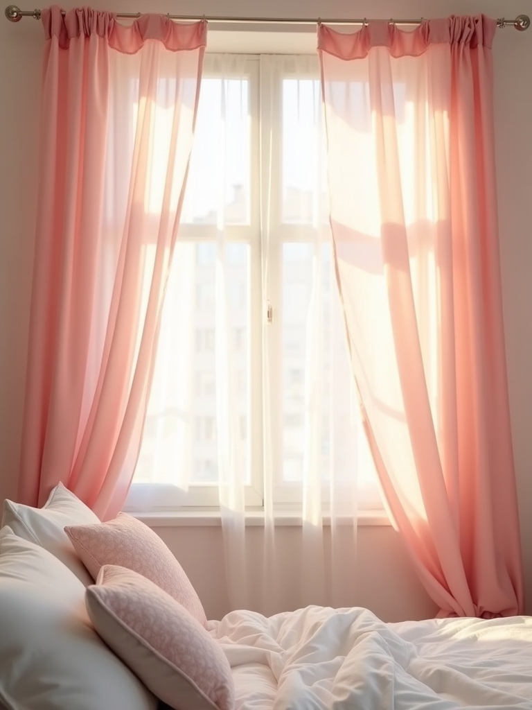 dreamy sheer pink curtains