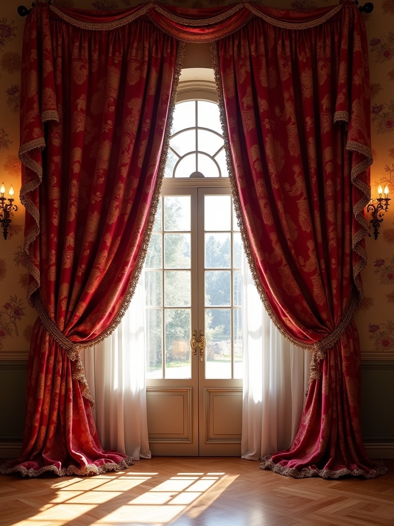 elegant brocade fabric curtains