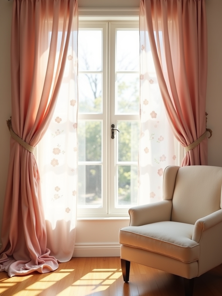 elegant dusty rose curtains