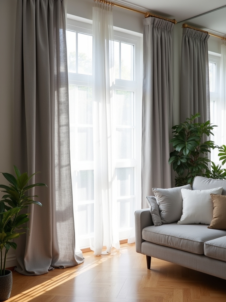 elegant floor length grey curtains