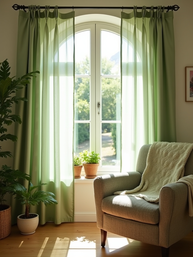 elegant sage green curtains