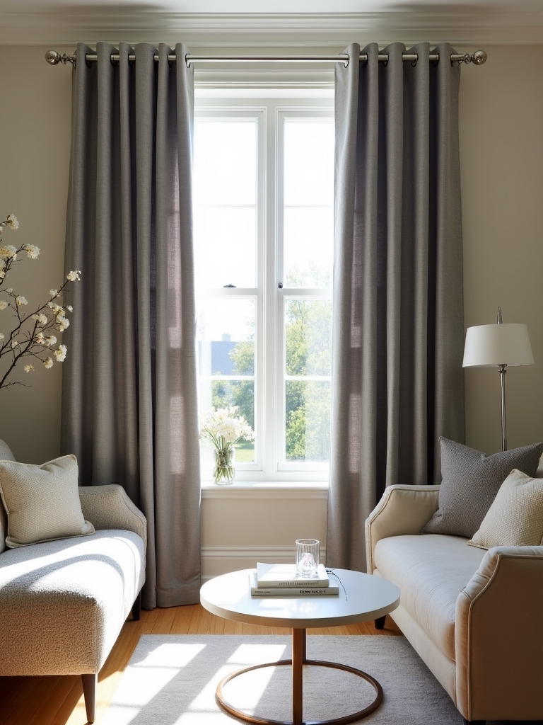geometric grey print curtains