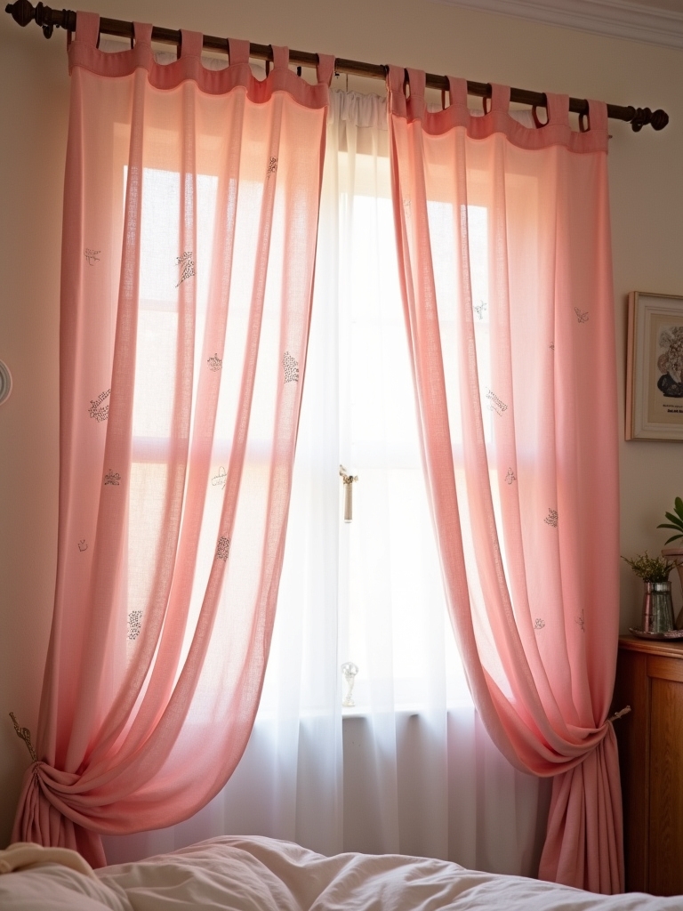 inspirational pink printed curtains