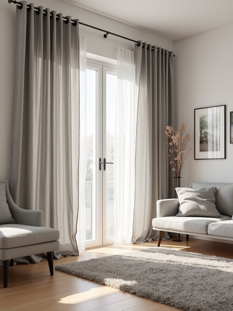modern grey and white curtains