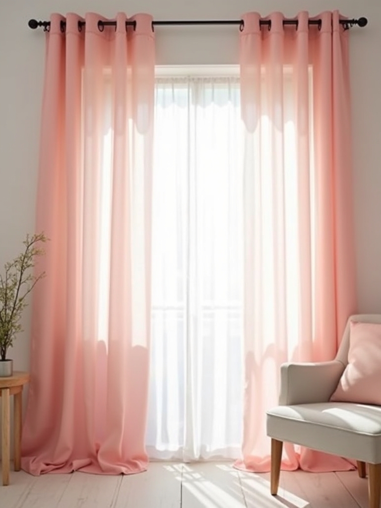 modern ombre pink curtains