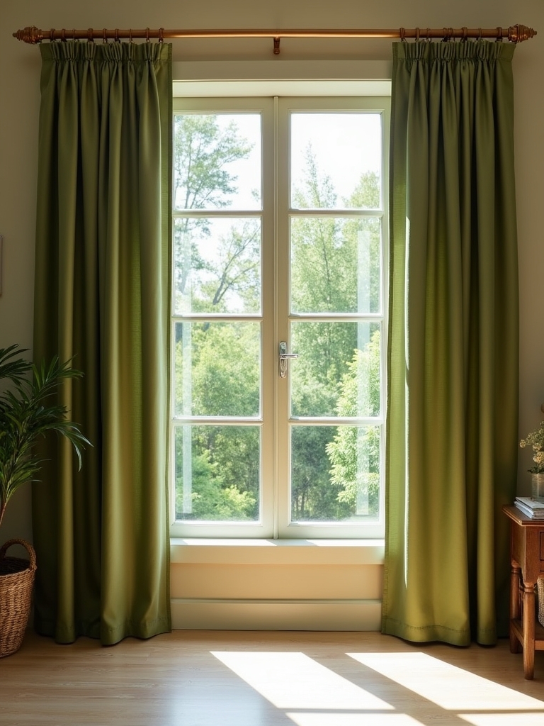 moss green blackout draperies