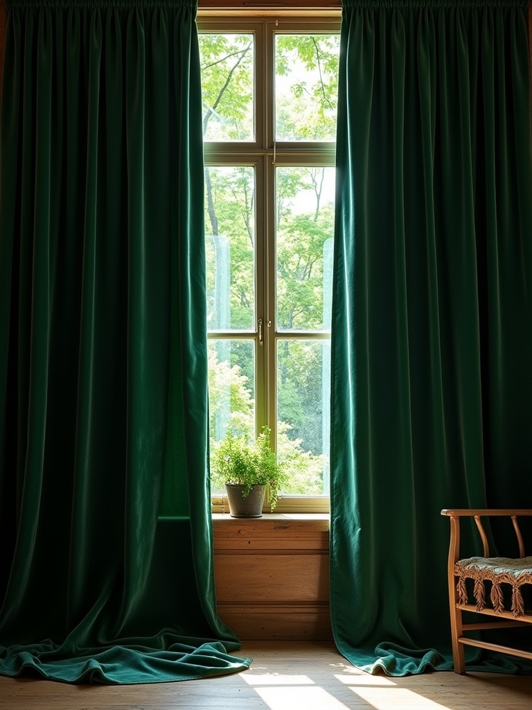 nature inspired velvet curtains
