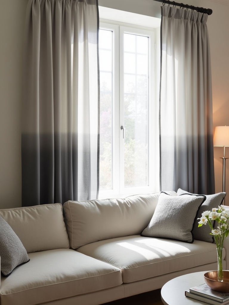 ombre grey curtain styles