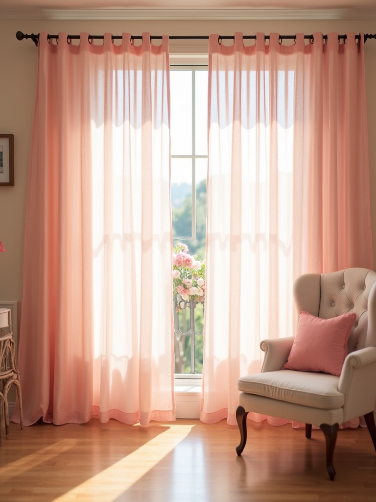 playful striped pink curtains
