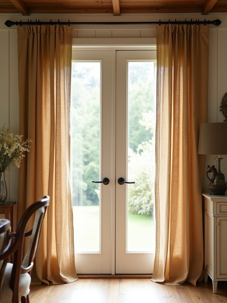 rustic burlap farmhouse curtains