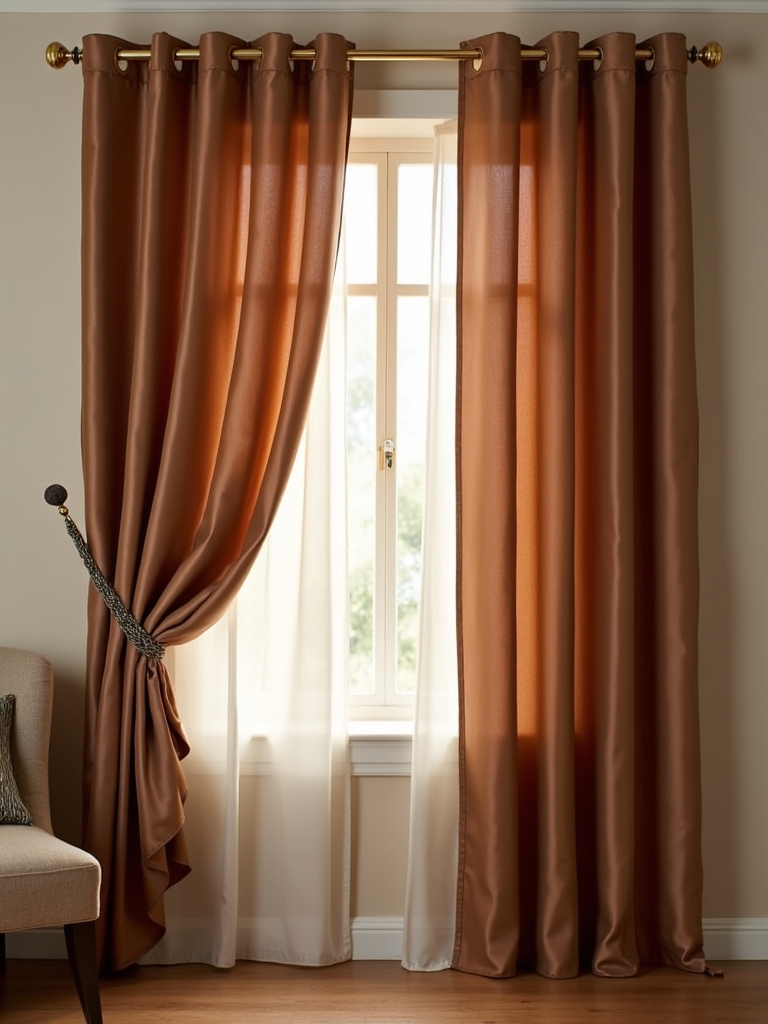 sophisticated cocoa brown drapes