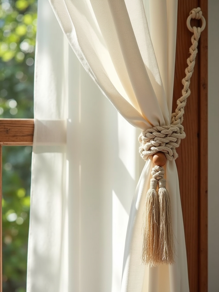 stylish macrame curtain holdbacks