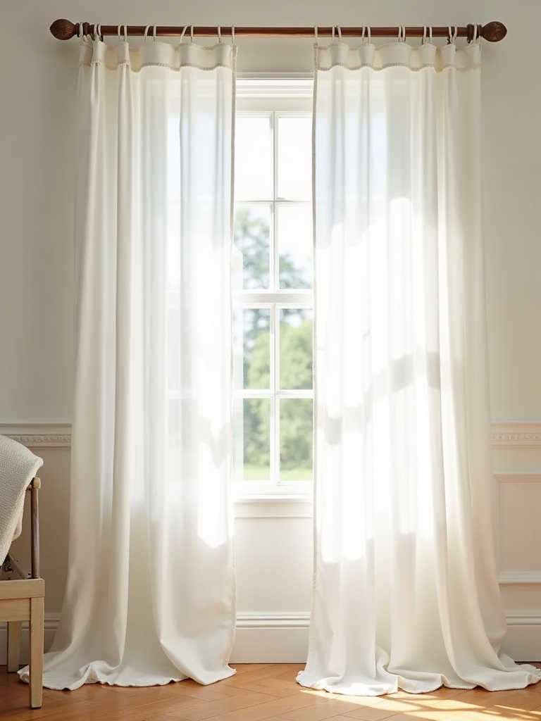 timeless white cotton drapes