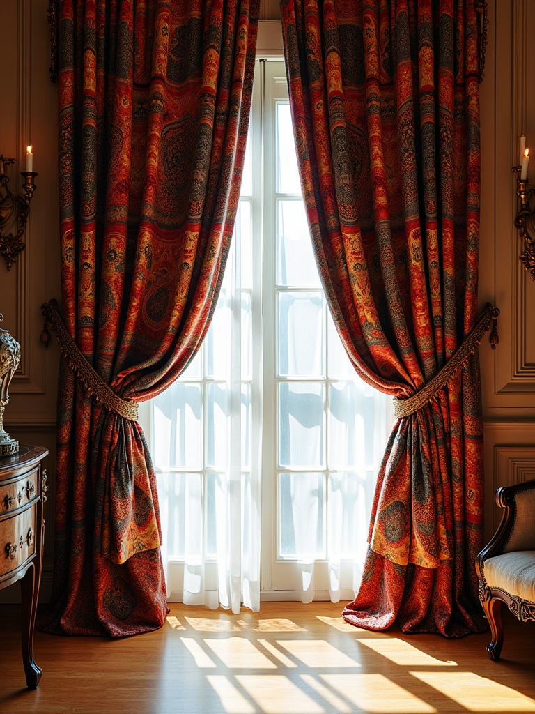 vibrant eclectic tapestry curtains