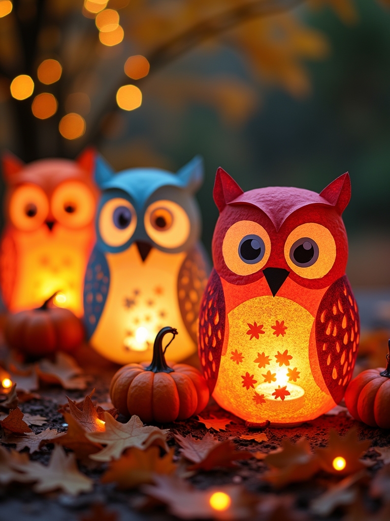 adorable owl lantern decorations