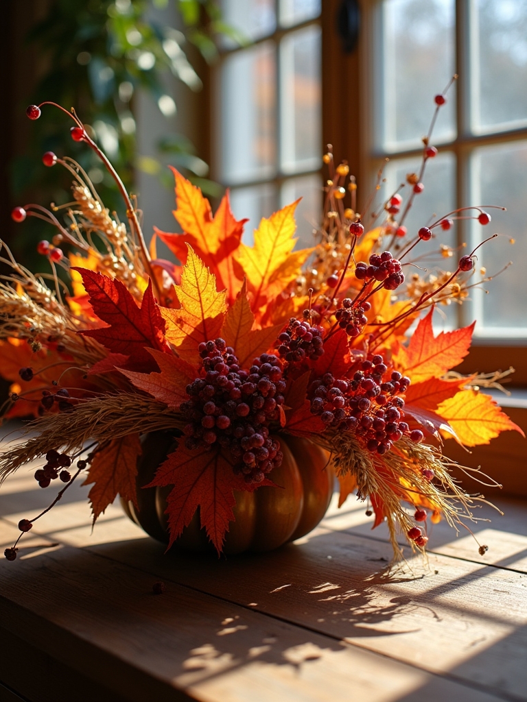 autumnal centerpiece with berries