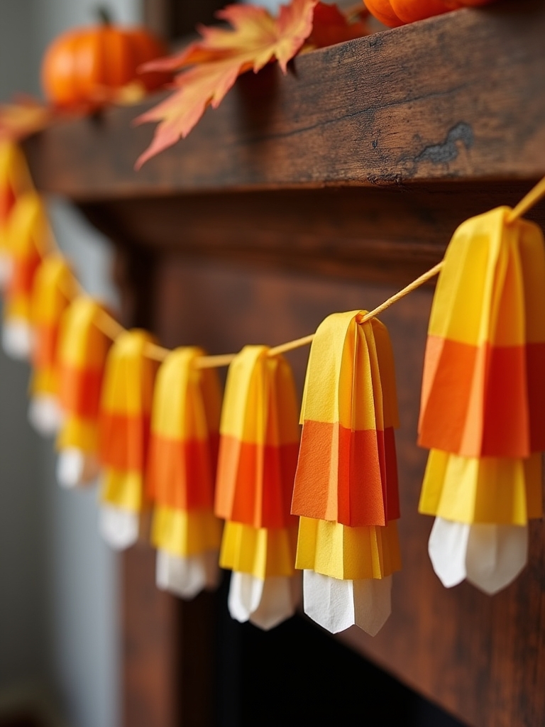 candy corn garland crafting