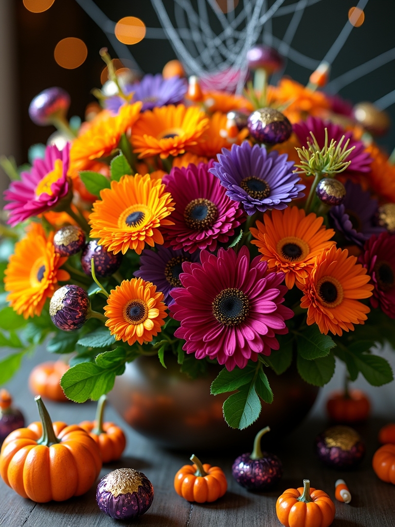 colorful halloween candy arrangement