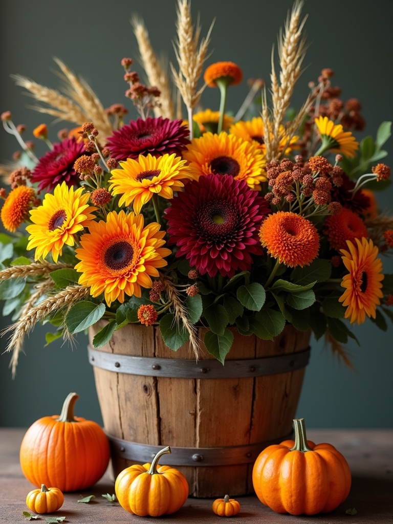cozy autumn floral arrangement