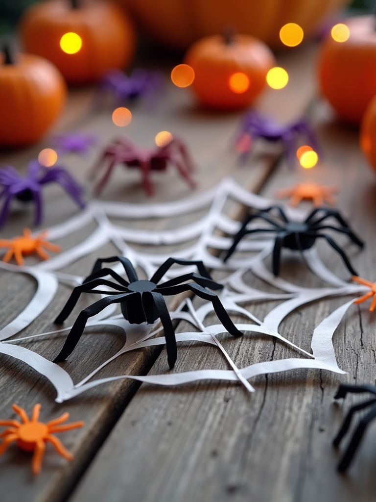 creative paper spider webs