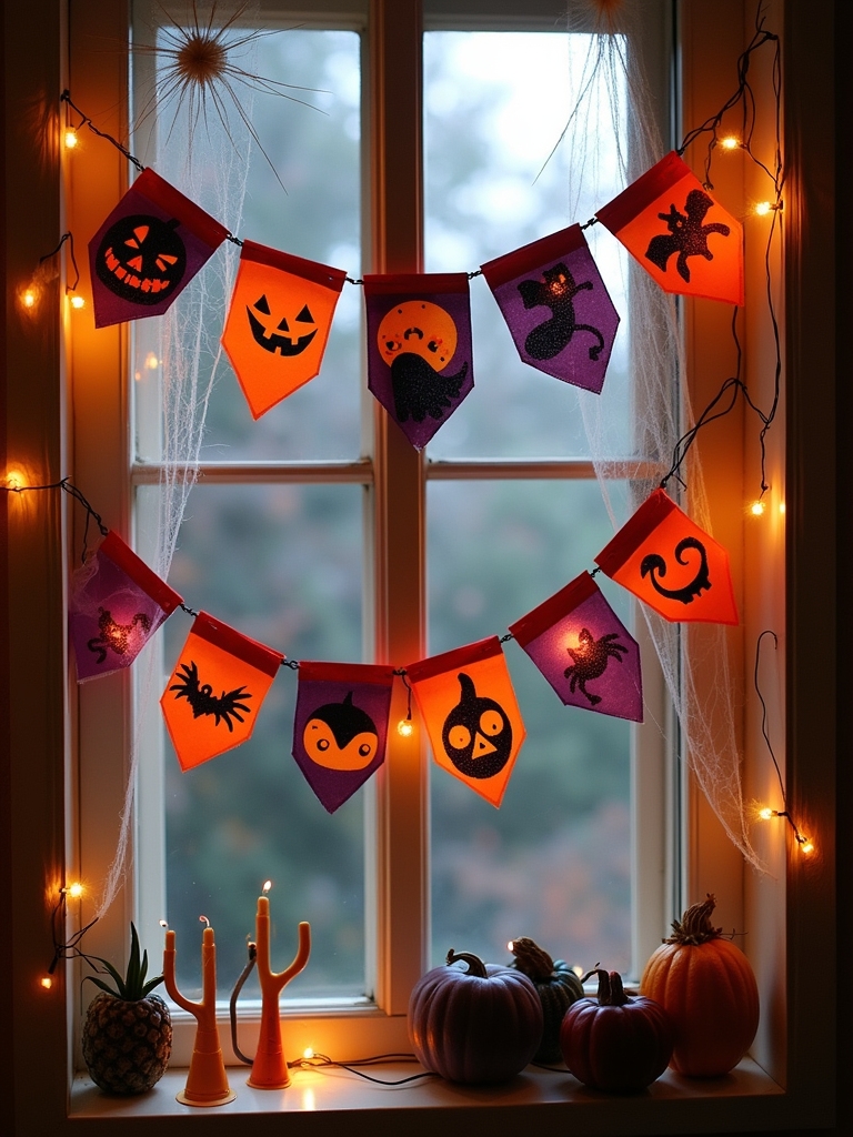 diy halloween window banners