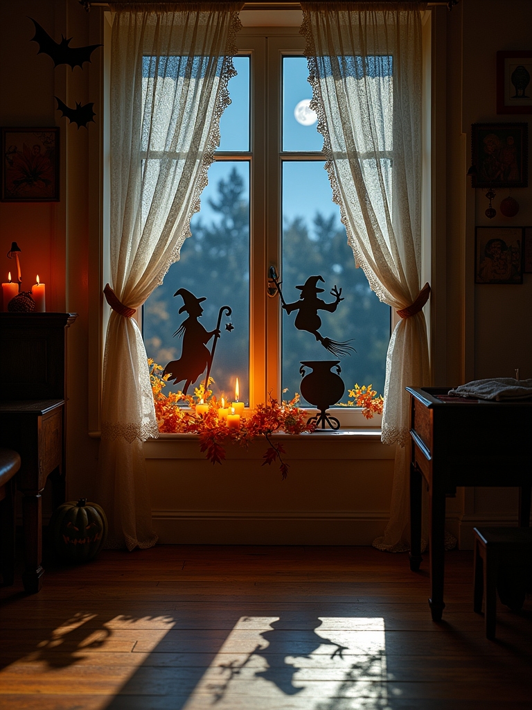 enchanting halloween window shadows