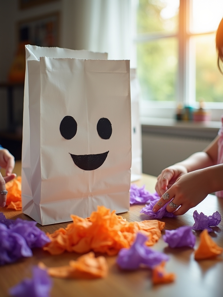 friendly paper bag ghosts