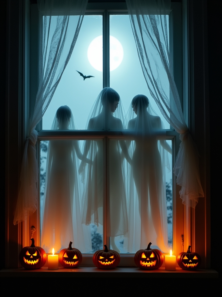 ghostly silhouettes for halloween