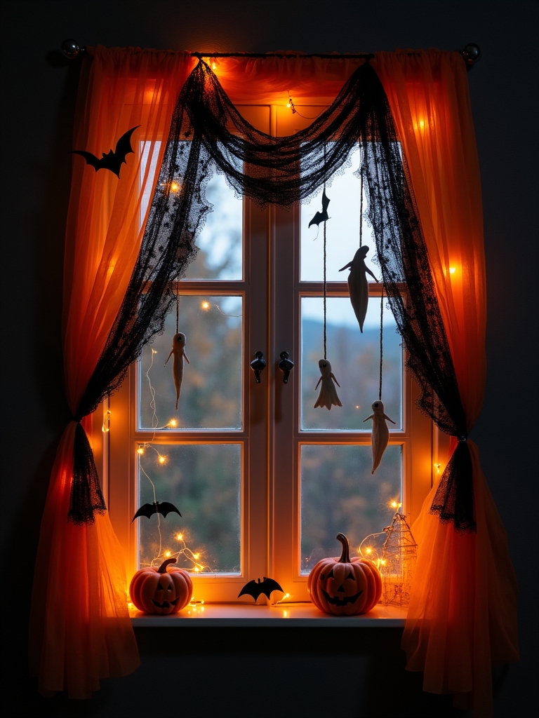 ghoulish halloween window garland