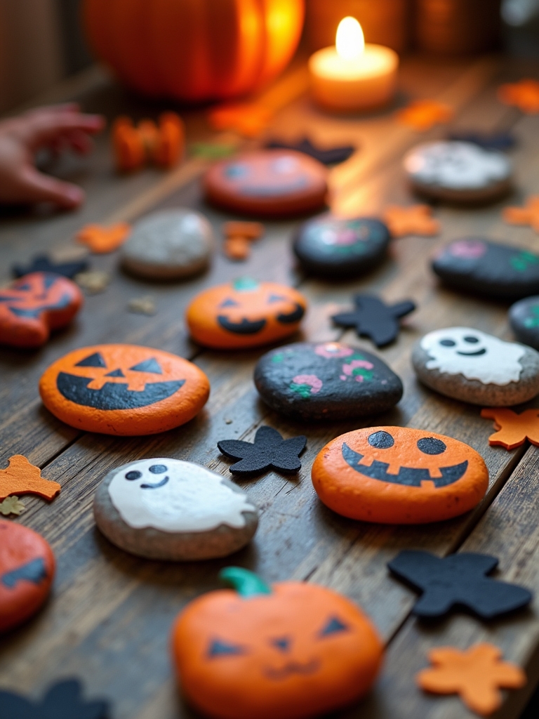 halloween storytelling with stones