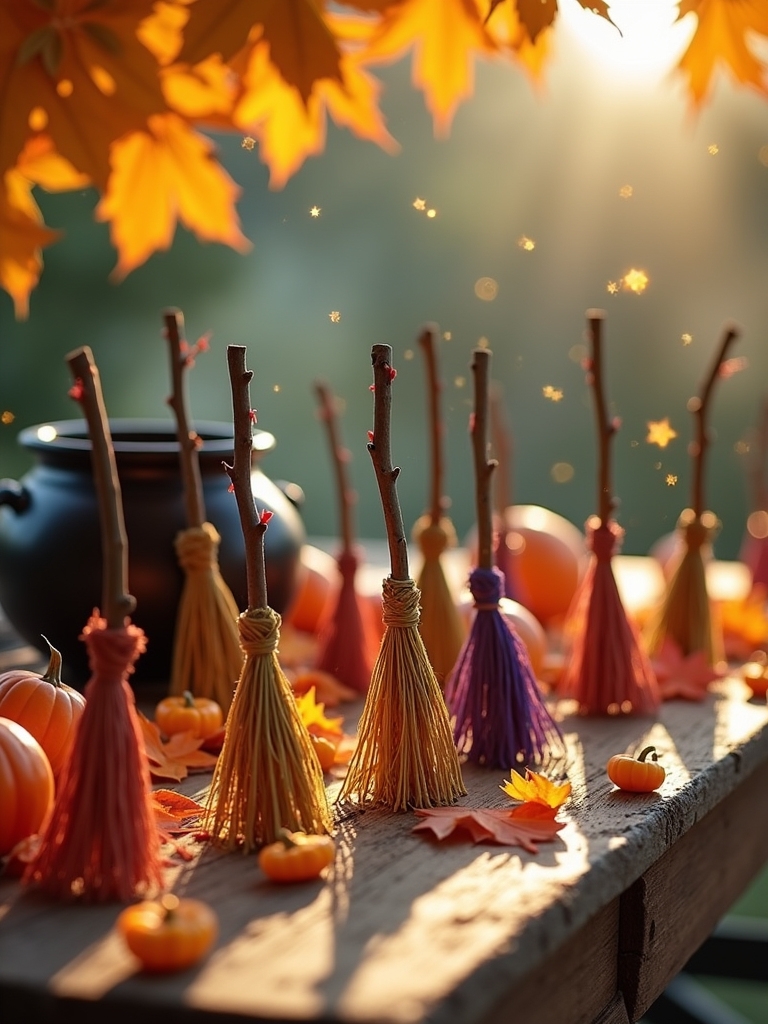 magical halloween broomstick crafting