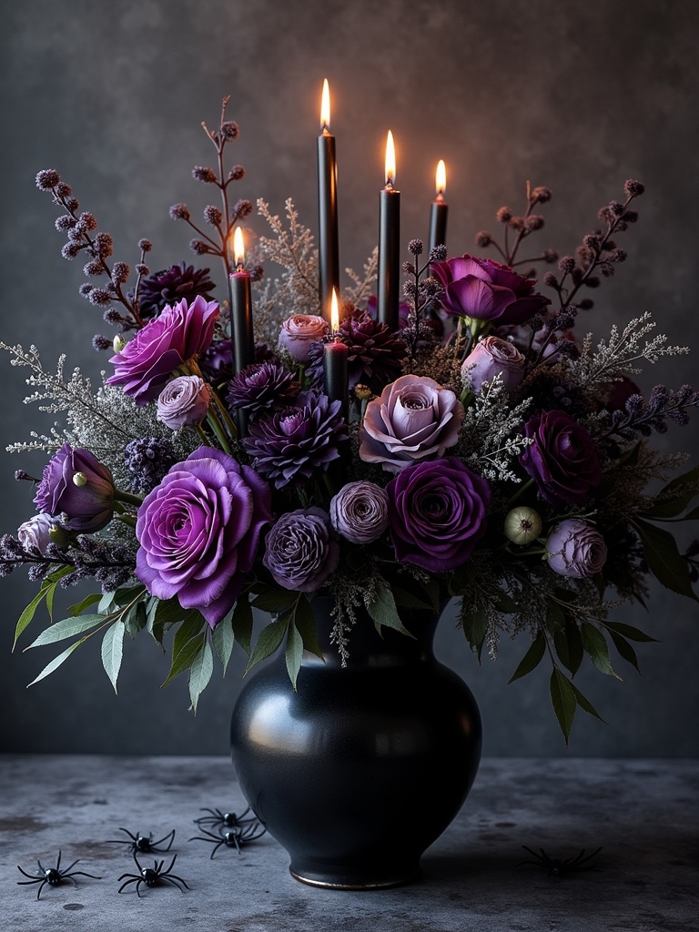 midnight floral centerpiece enchantment