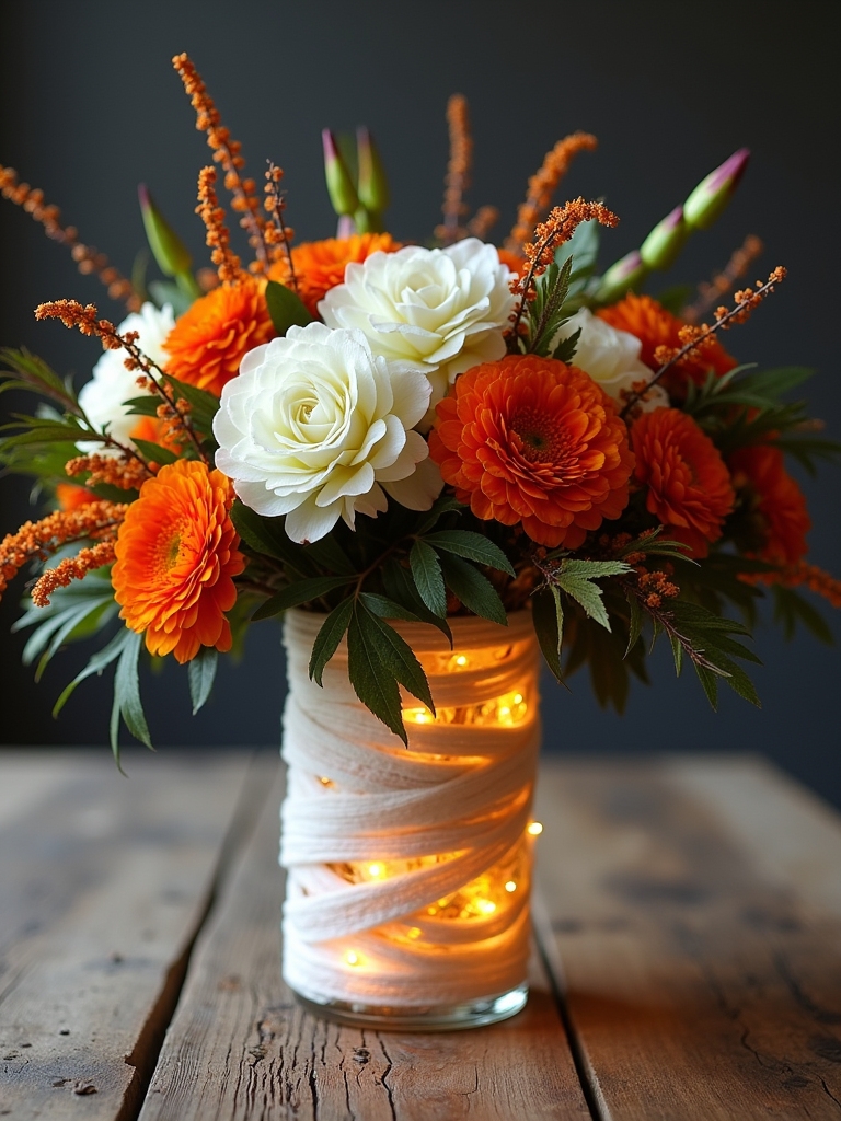 mummy wrap halloween flowers