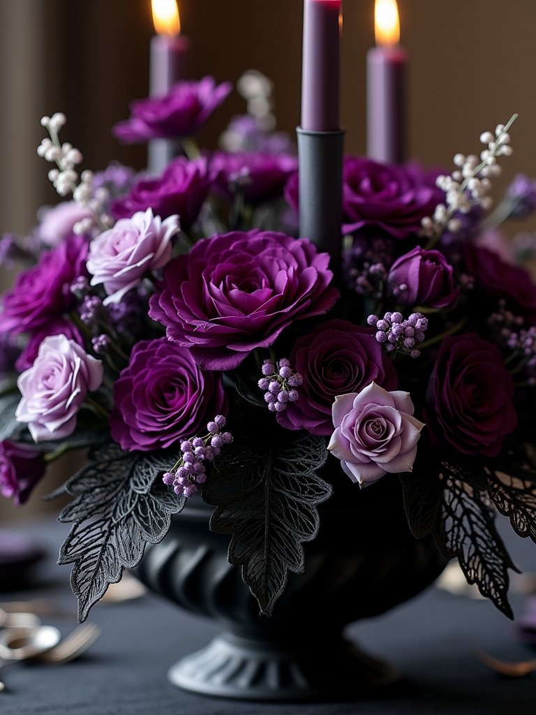 sophisticated halloween floral display