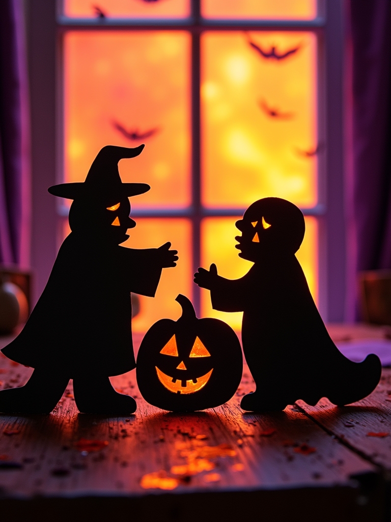 spooky silhouette art crafting